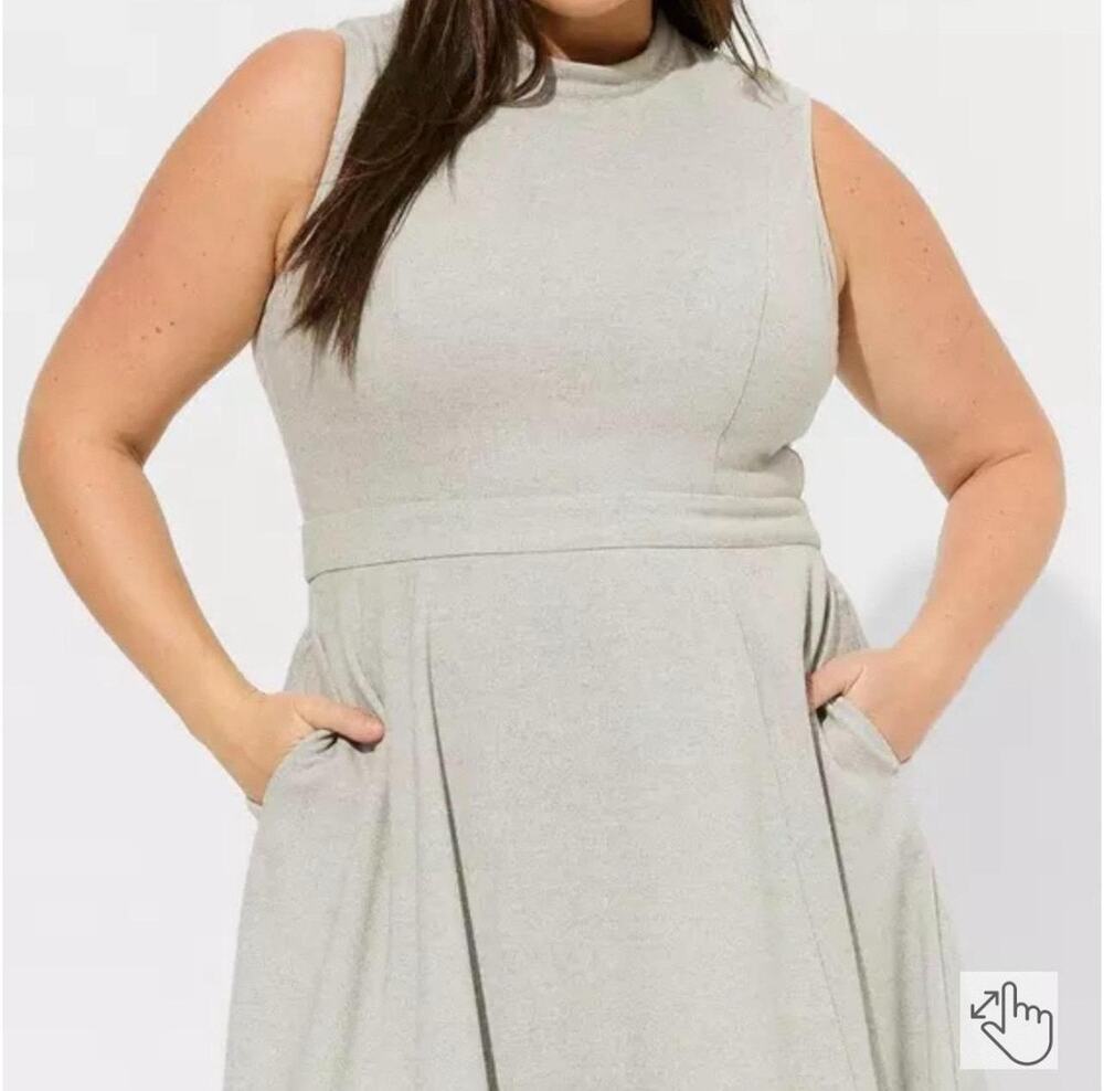 TORRID MIDI TRS WOOL MOCK NECK DRESS
LIGHT GREY SIZE 26W NWT